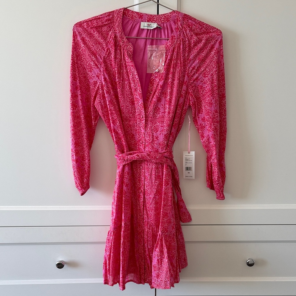Vineyard Vines Vibrant Pink Long Sleeve Dress - NWT